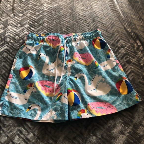 unicorn swim trunks